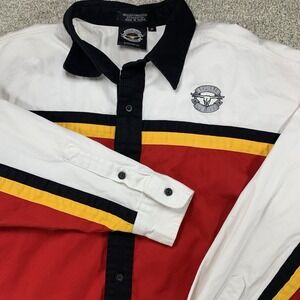 VTG Asphalt Cowboy 90's Shirt‎ Western Rodeo *Stains* Red White Yellow Cowboy